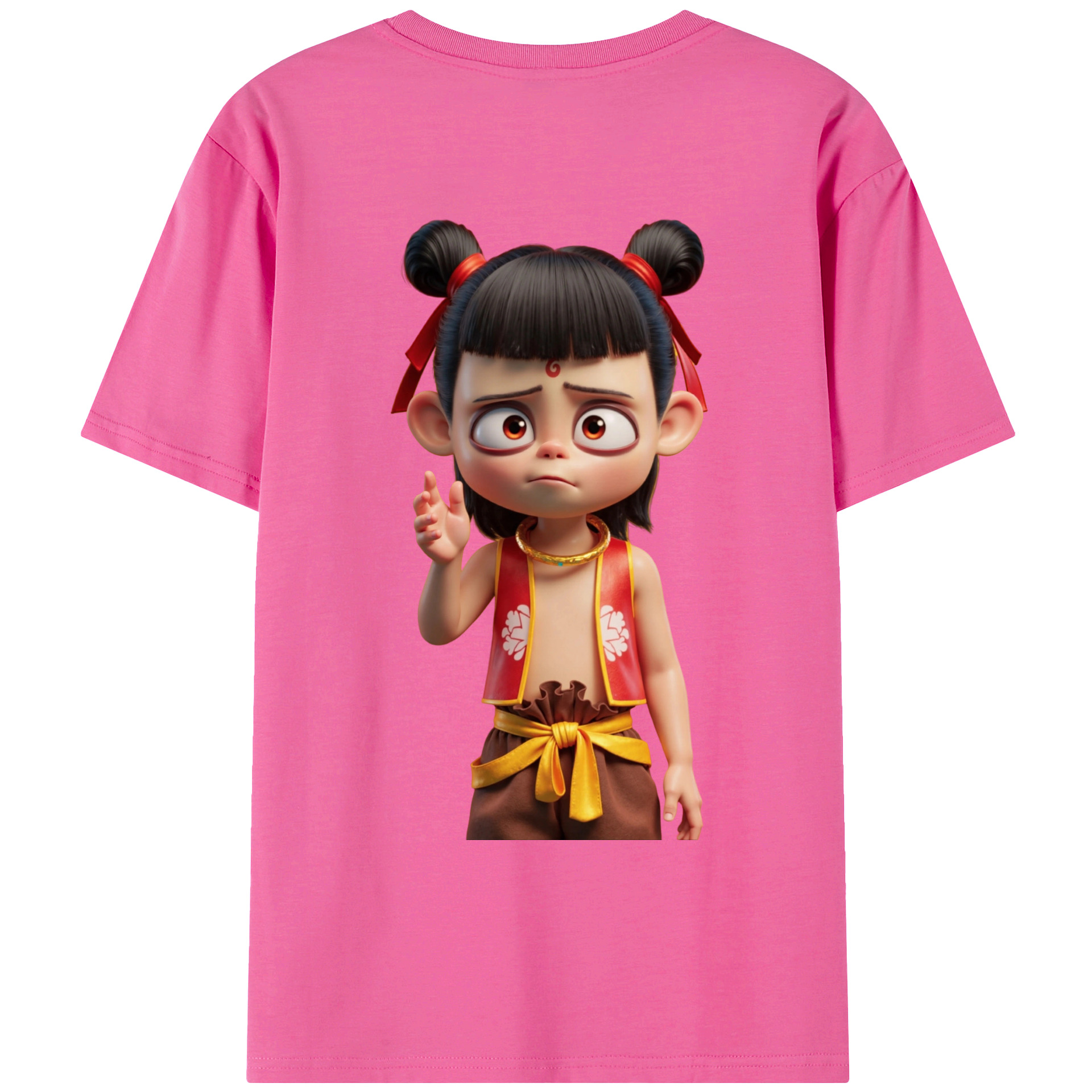 （画像用） Ne Zha 2 ナタ 魔童の大暴れ レディース半袖Tシャツ(バックプリント)